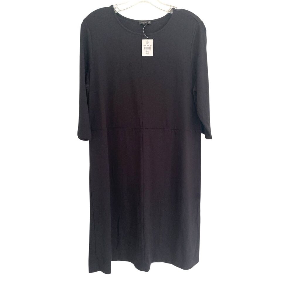 J. Jill Shift 3/4 Sleeve Black Soft Knit Dress Sz MP NWT